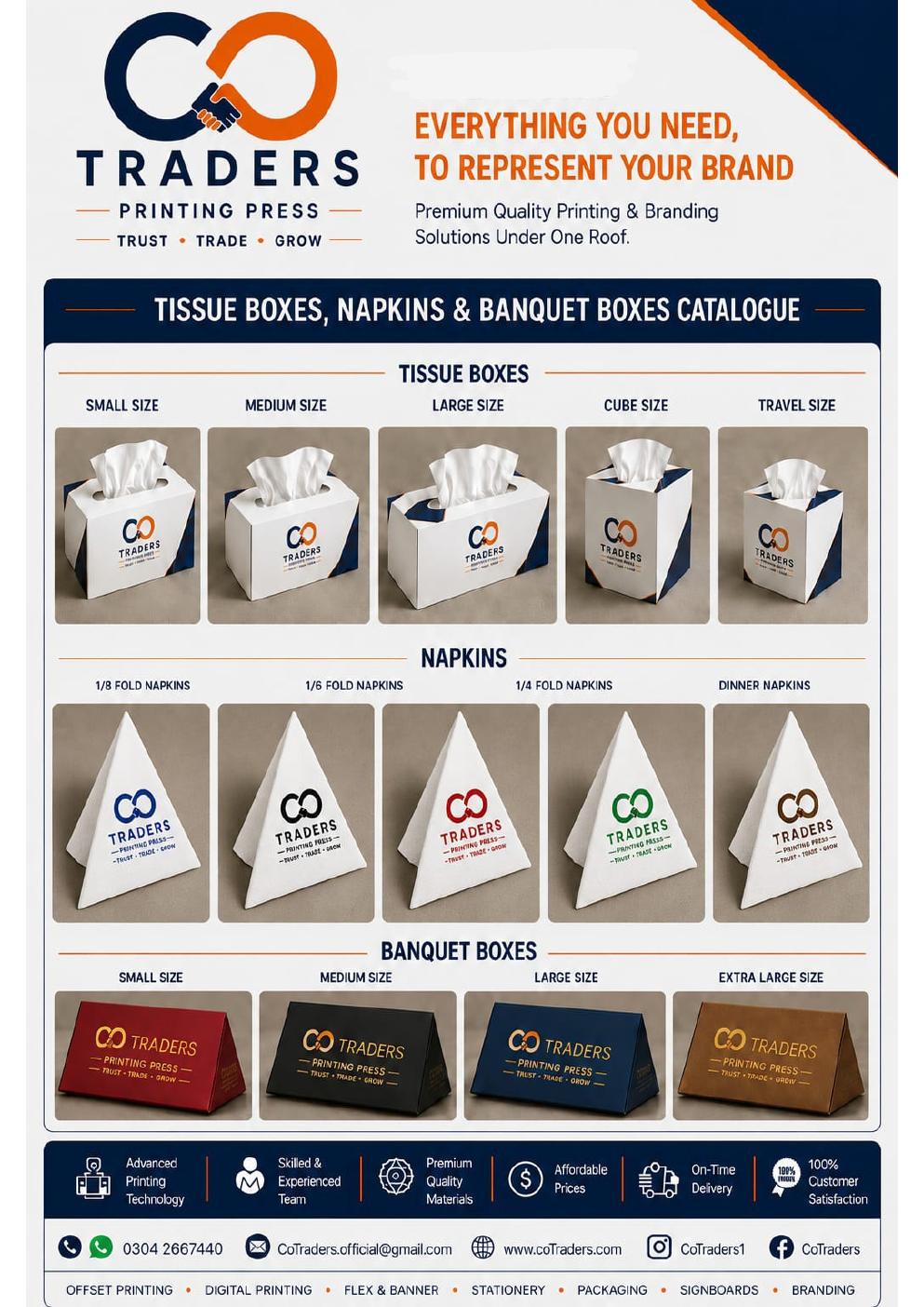 Tissue Boxes & Napkins catalogue page